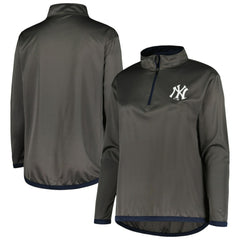 New York Yankees Profile Women's Plus Size Quarter-Zip Jacket | MLB New