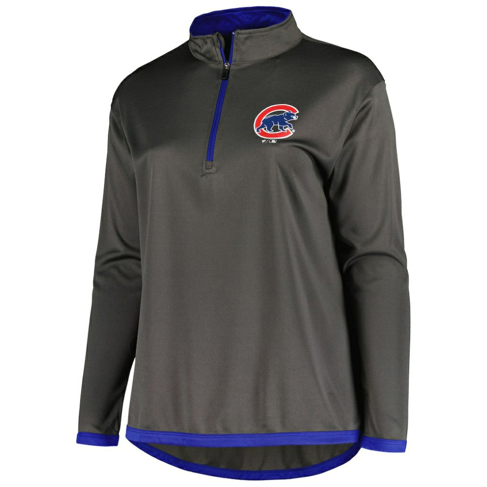 Chicago Cubs Profile Women's Plus Size Quarter-Zip Jacket | MLB On Sale