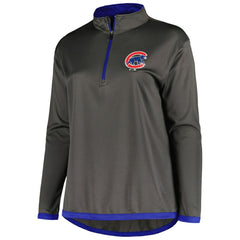 Chicago Cubs Profile Women's Plus Size Quarter-Zip Jacket | MLB On Sale