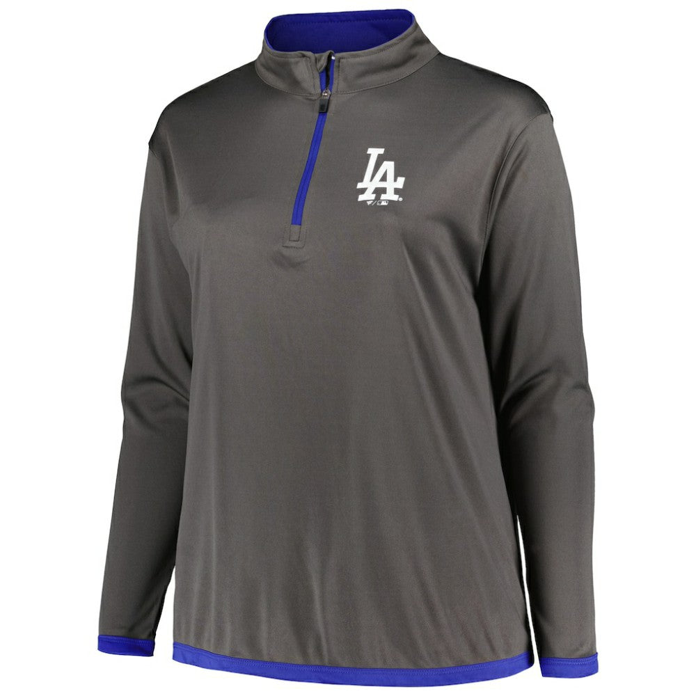 Los Angeles Dodgers Profile Women's Plus Size Quarter-Zip Jacket | MLB On Sale