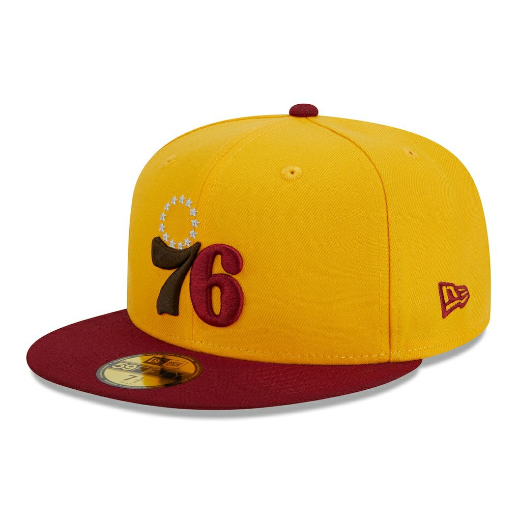 Philadelphia 76ers Fall Leaves 2-Tone 59FIFTY Fitted Hat Online