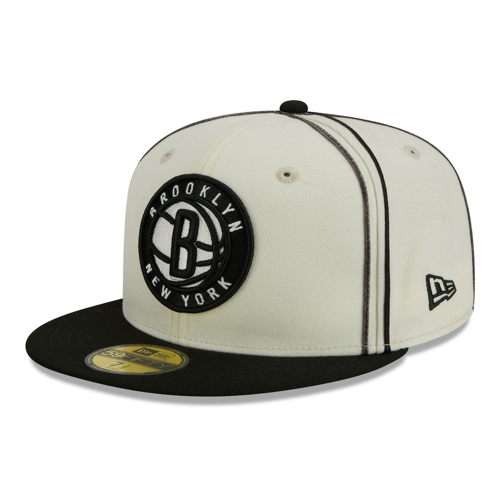 Brooklyn Nets Piping 2-Tone 59FIFTY Fitted Hat For Sale