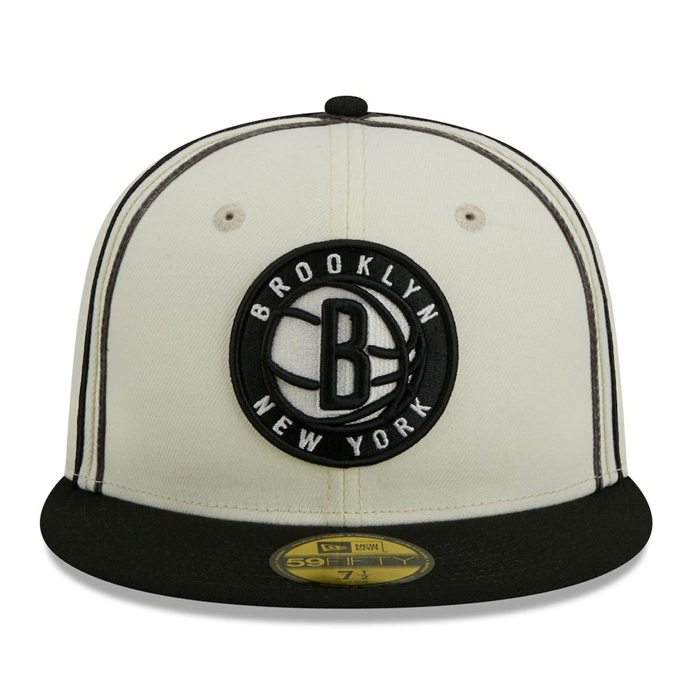 Brooklyn Nets Piping 2-Tone 59FIFTY Fitted Hat For Sale