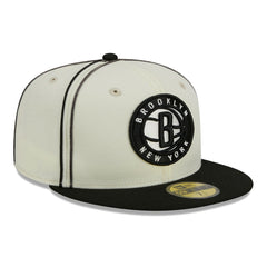 Brooklyn Nets Piping 2-Tone 59FIFTY Fitted Hat For Sale