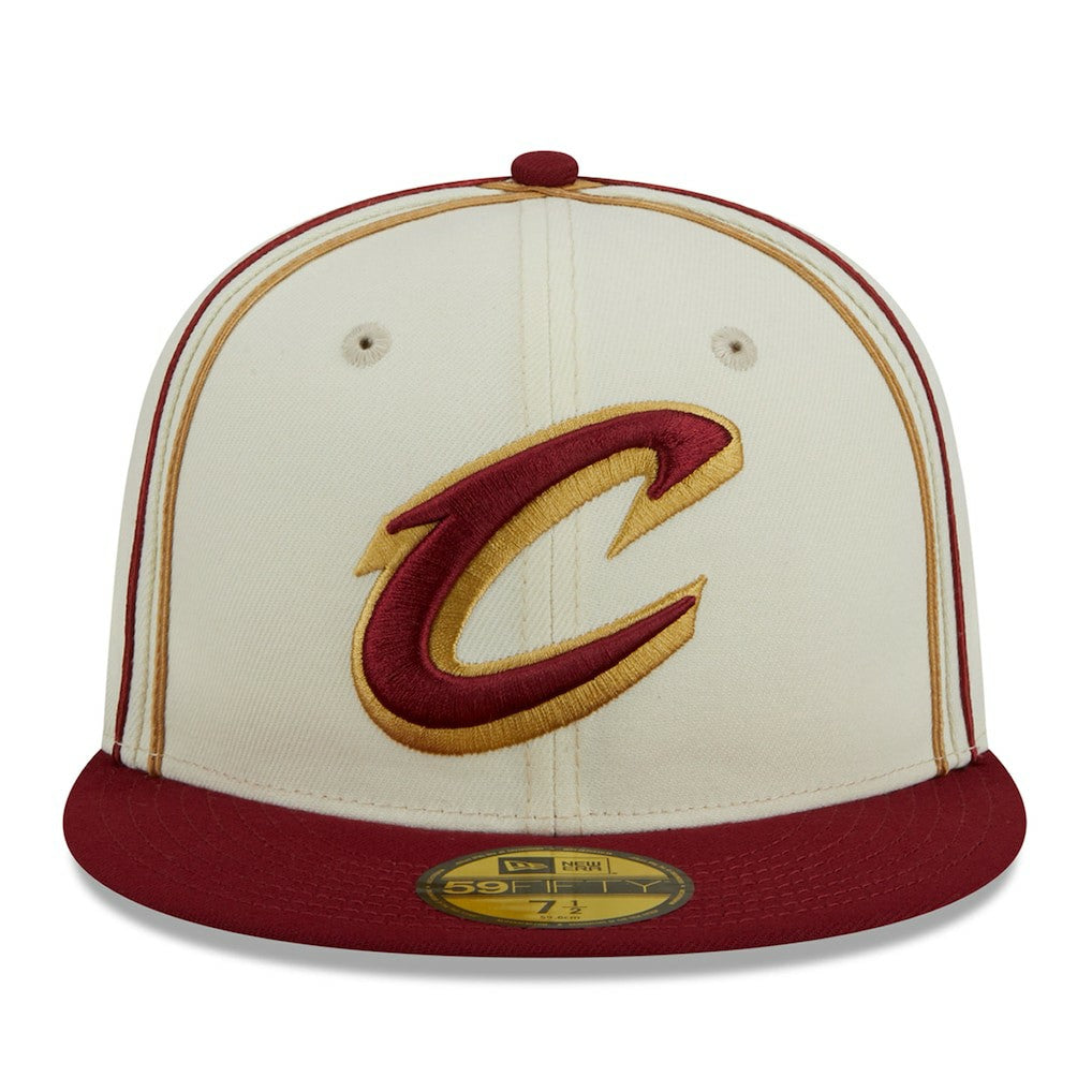Cleveland Cavaliers Piping 2-Tone 59FIFTY Fitted Hat sale Discount