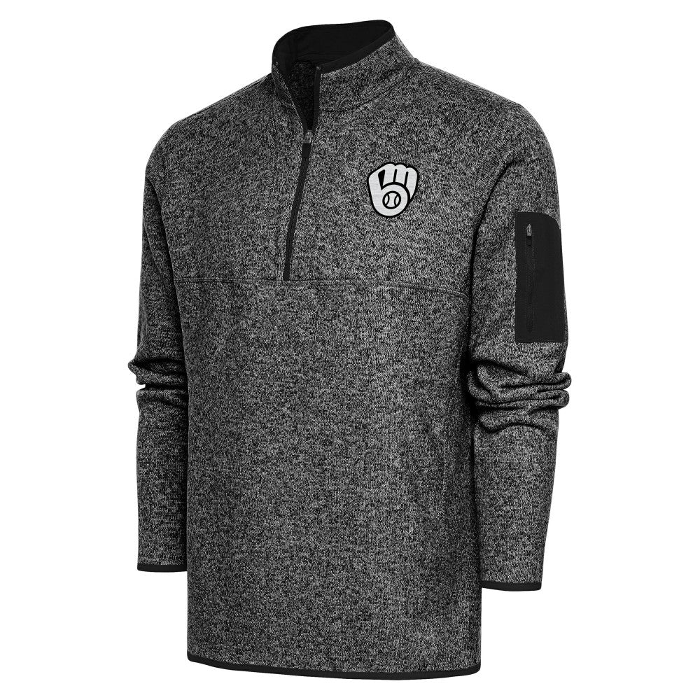 Milwaukee Brewers Antigua Metallic Fortune Quarter-Zip Pullover Jacket | MLB US