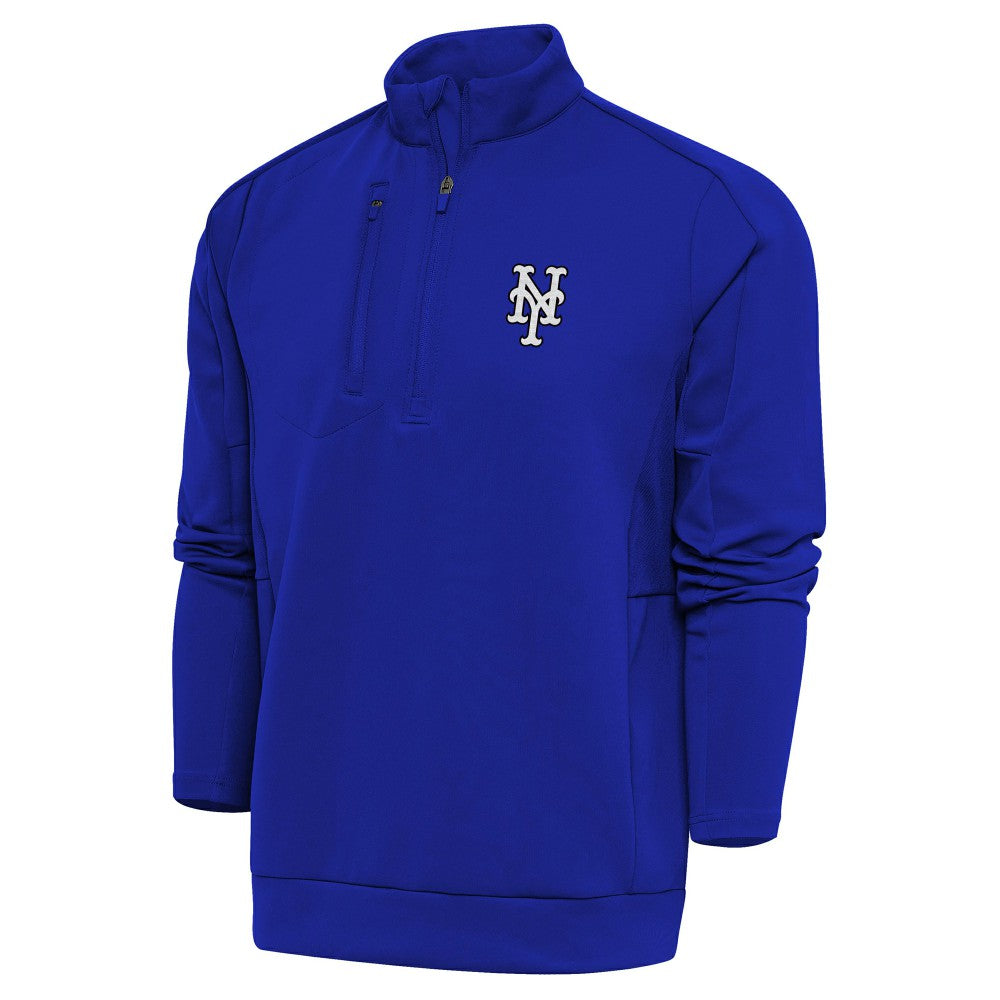 New York Mets Antigua Metallic Generation Quarter-Zip Pullover Top | MLB Discount