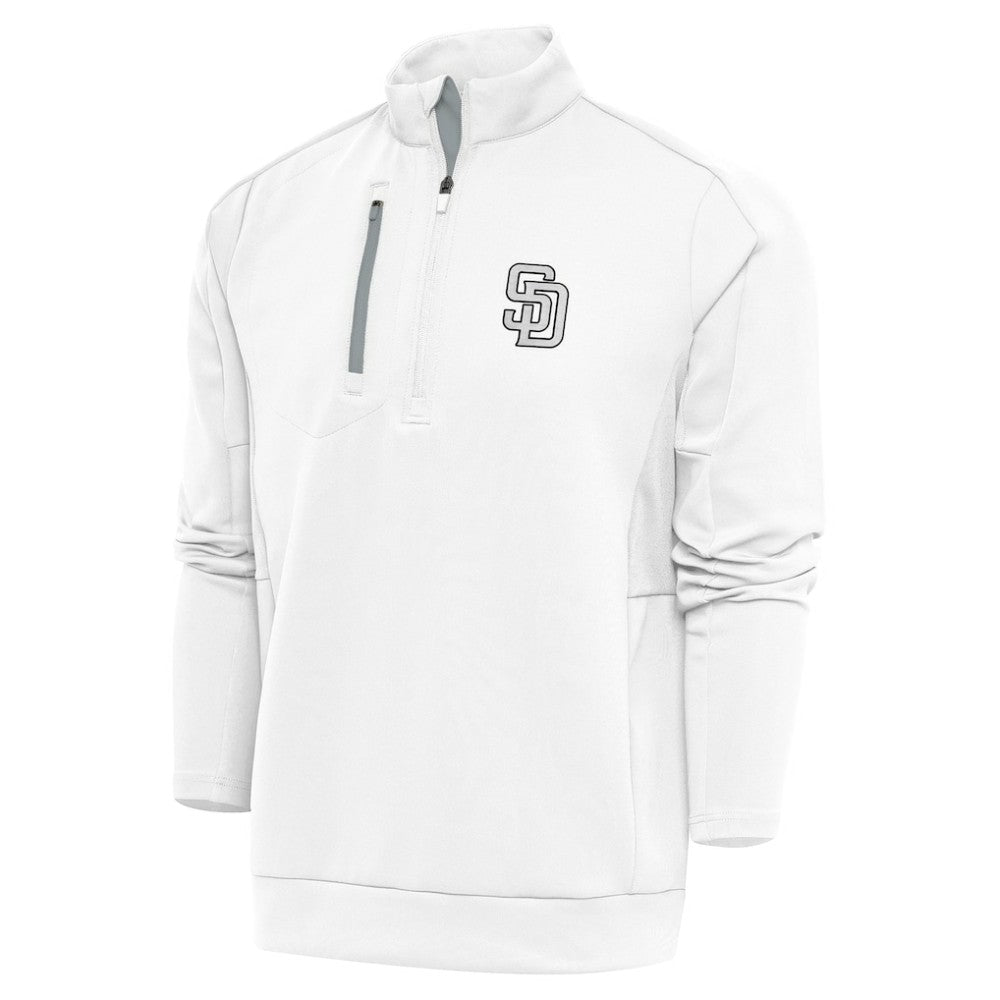 San Diego Padres Antigua Metallic Generation Quarter-Zip Pullover Top | MLB On Sale