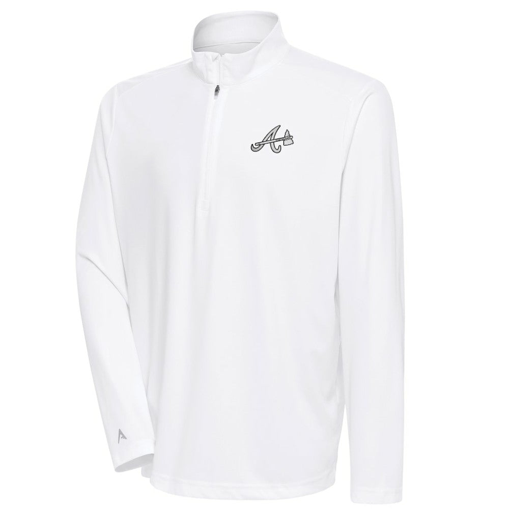 Atlanta Braves Antigua Metallic Tribute Quarter-Zip Top | MLB Outlet
