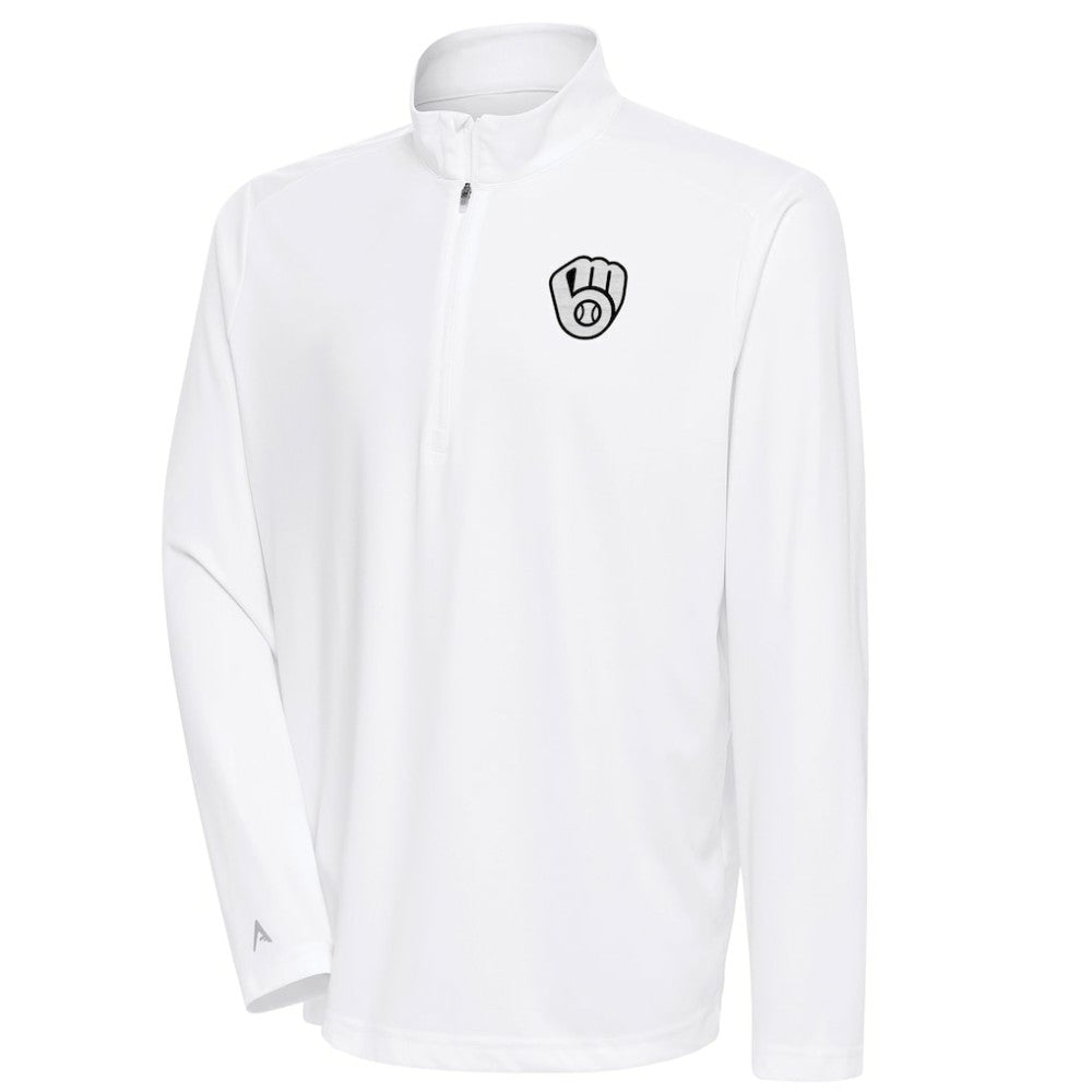Milwaukee Brewers Antigua Metallic Tribute Quarter-Zip Top | MLB Online