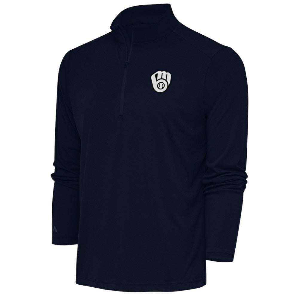 Milwaukee Brewers Antigua Metallic Tribute Quarter-Zip Top | MLB Online