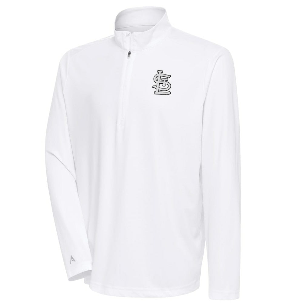 St. Louis Cardinals Antigua Metallic Tribute Quarter-Zip Top | MLB Discount