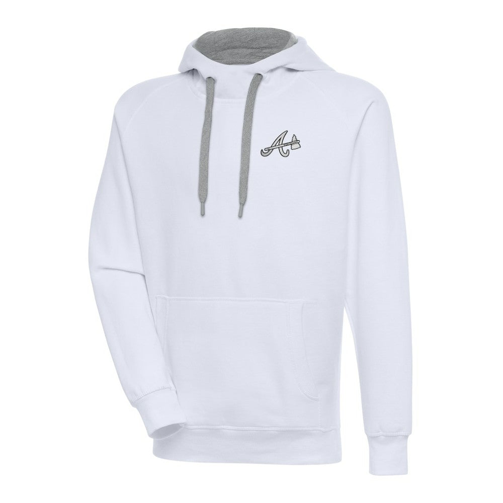 Atlanta Braves Antigua Metallic Victory Pullover Hoodie | MLB Outlet