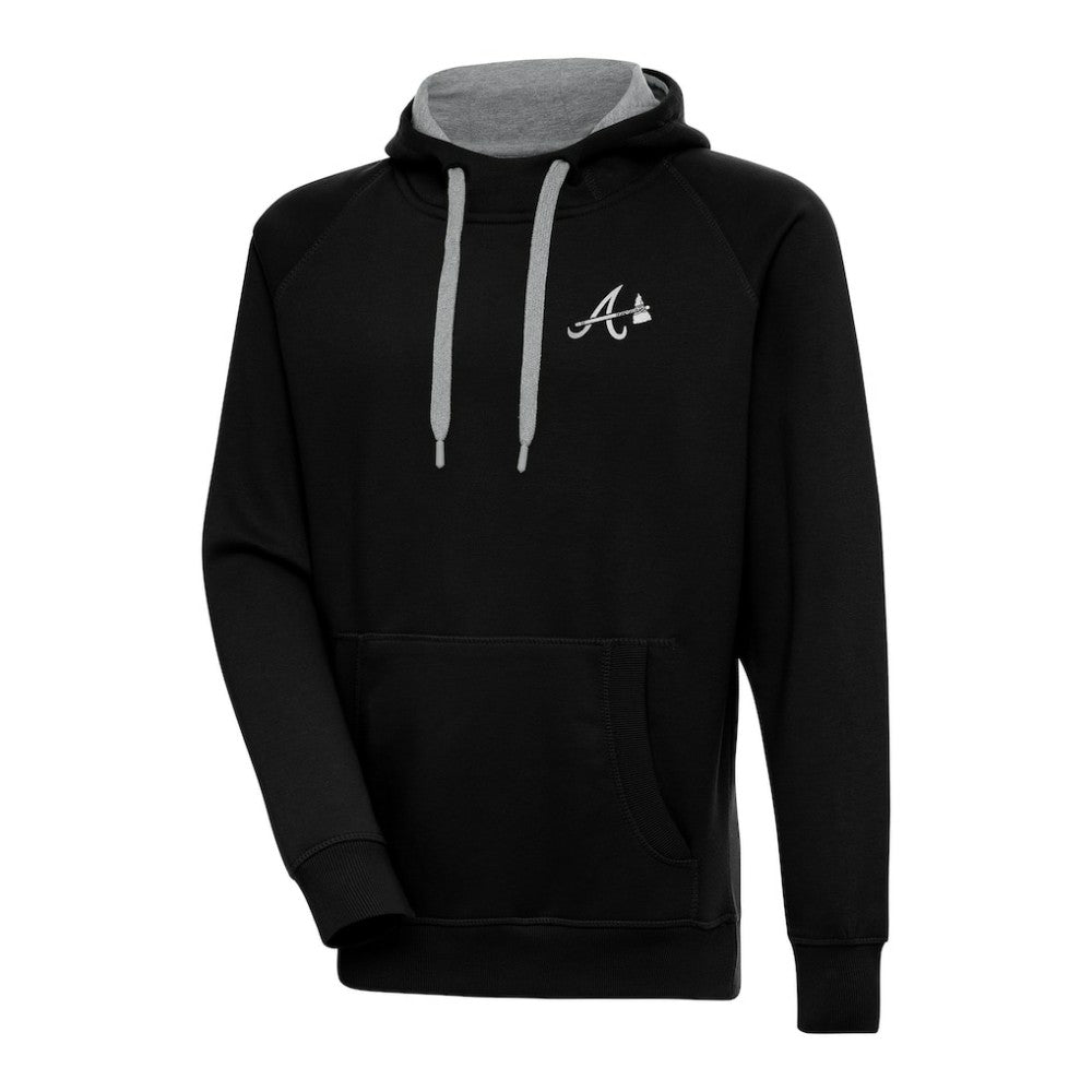 Atlanta Braves Antigua Metallic Victory Pullover Hoodie | MLB Sale