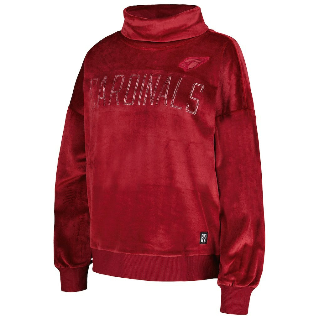 Arizona Cardinals  DKNY Sport Women's Deliliah Rhinestone Funnel Neck Pullover Sweatshirt