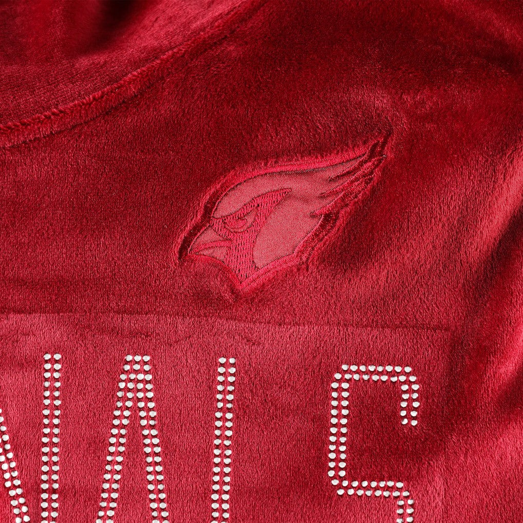 Arizona Cardinals  DKNY Sport Women's Deliliah Rhinestone Funnel Neck Pullover Sweatshirt