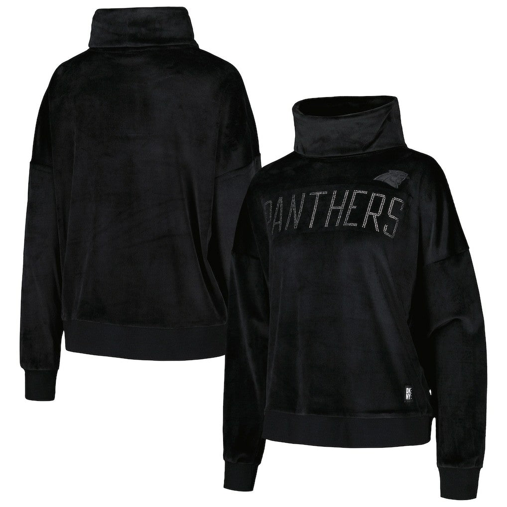 Carolina Panthers  DKNY Sport Women's Deliliah Rhinestone Funnel Neck Pullover Sweatshirt