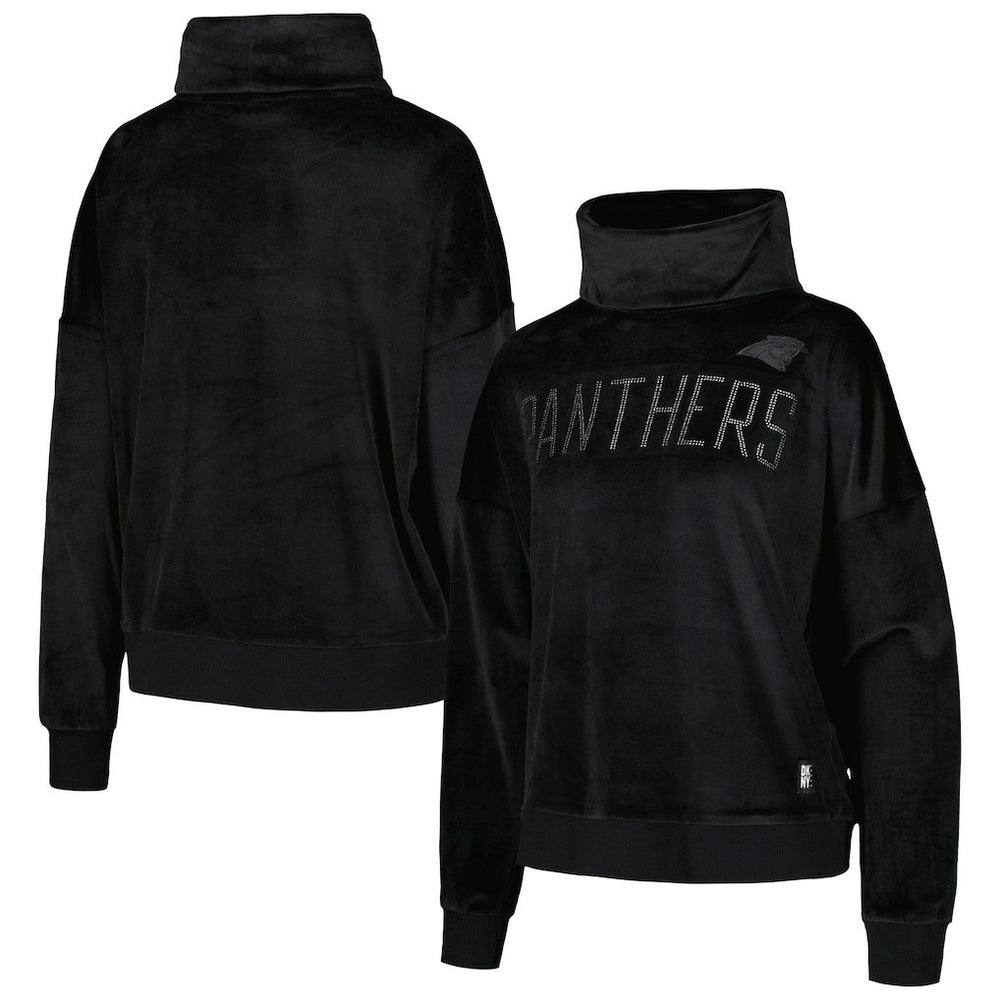 Carolina Panthers  DKNY Sport Women's Deliliah Rhinestone Funnel Neck Pullover Sweatshirt