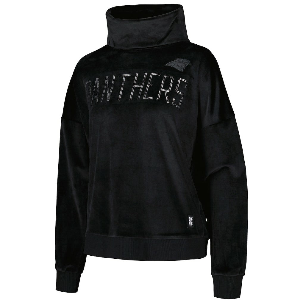 Carolina Panthers  DKNY Sport Women's Deliliah Rhinestone Funnel Neck Pullover Sweatshirt