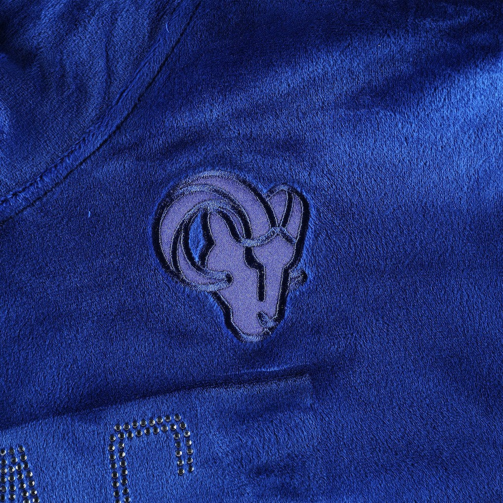 Los Angeles Rams  DKNY Sport Women's Deliliah Rhinestone Funnel Neck Pullover Sweatshirt