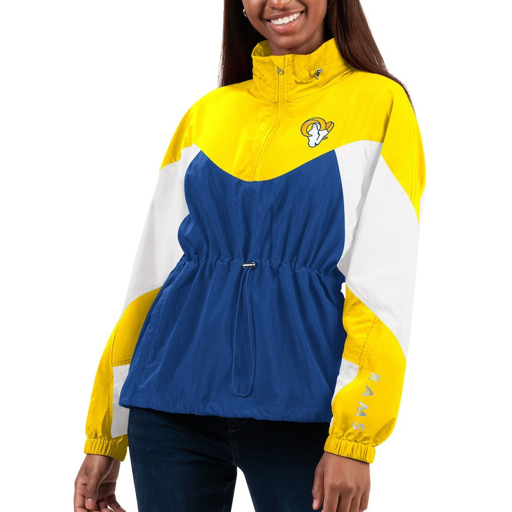 Los Angeles Rams  G-III 4Her by Carl Banks Women's Tie Breaker Lightweight Quarter-Zip Jacket