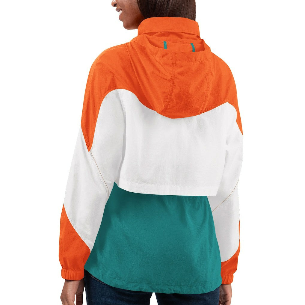 Miami Dolphins  G-III 4Her by Carl Banks Women's Tie Breaker Lightweight Quarter-Zip Jacket