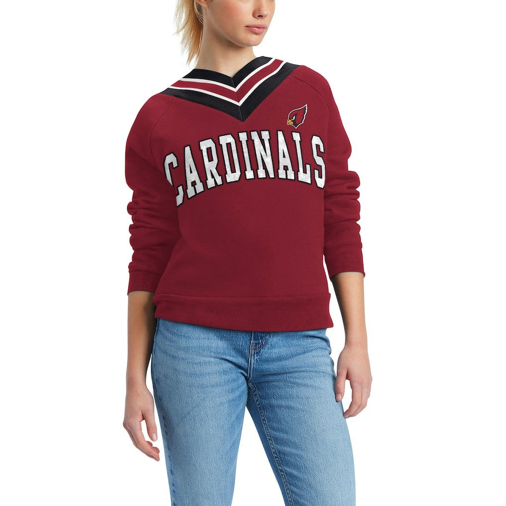 Arizona Cardinals  Tommy Hilfiger Women's Heidi V-Neck Pullover Sweatshirt