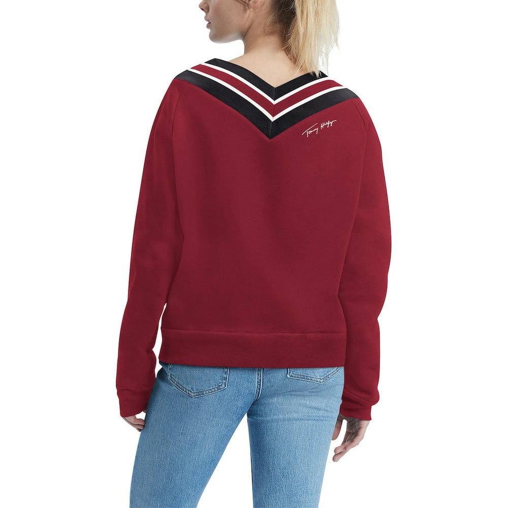 Arizona Cardinals  Tommy Hilfiger Women's Heidi V-Neck Pullover Sweatshirt