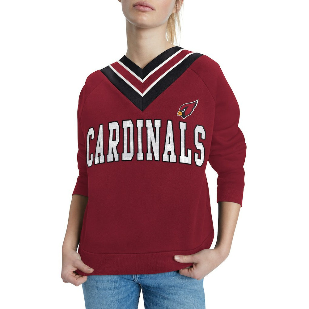 Arizona Cardinals  Tommy Hilfiger Women's Heidi V-Neck Pullover Sweatshirt