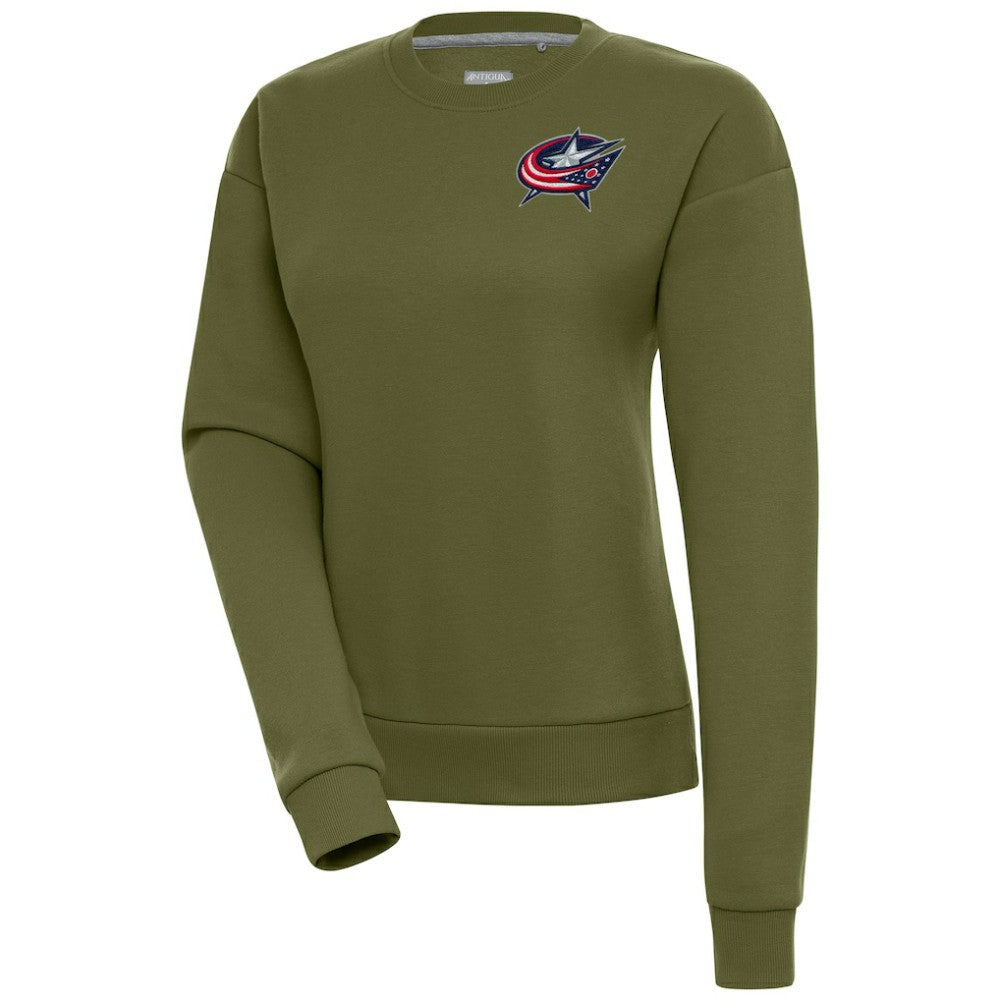 Columbus Blue Jackets Antigua Women's Victory Pullover Sweatshirt For Sale