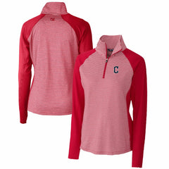 Cleveland Guardians Cutter & Buck Women's DryTec Forge Tonal Stripe Half-Zip Top | MLB Outlet