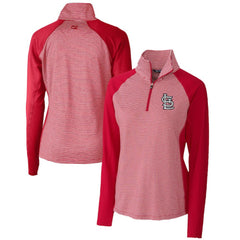 St. Louis Cardinals Cutter & Buck Women's DryTec Forge Tonal Stripe Half-Zip Top | MLB For sale