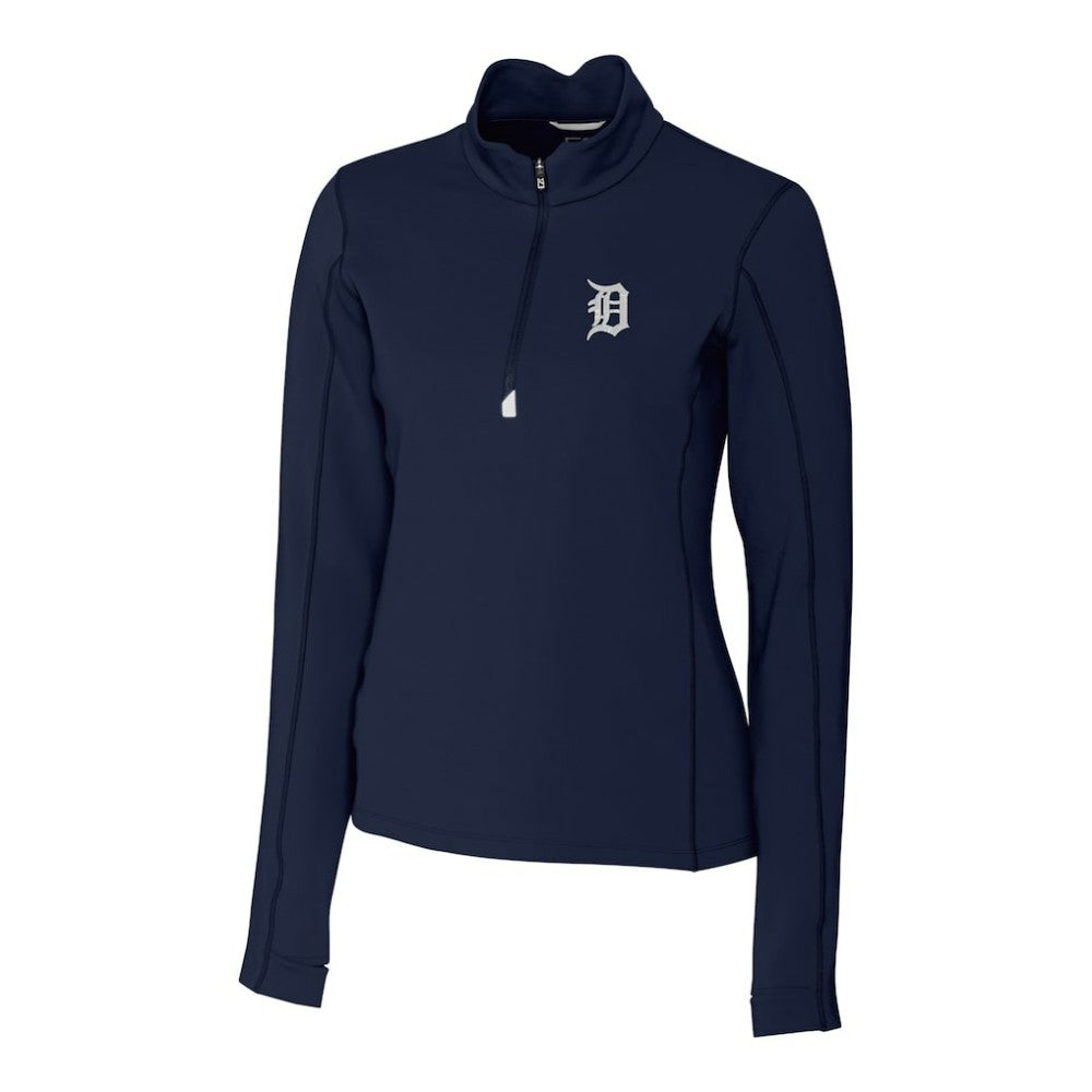 Detroit Tigers Cutter & Buck Women's DryTec Traverse Stretch Quarter-Zip Pullover Top | MLB Near me