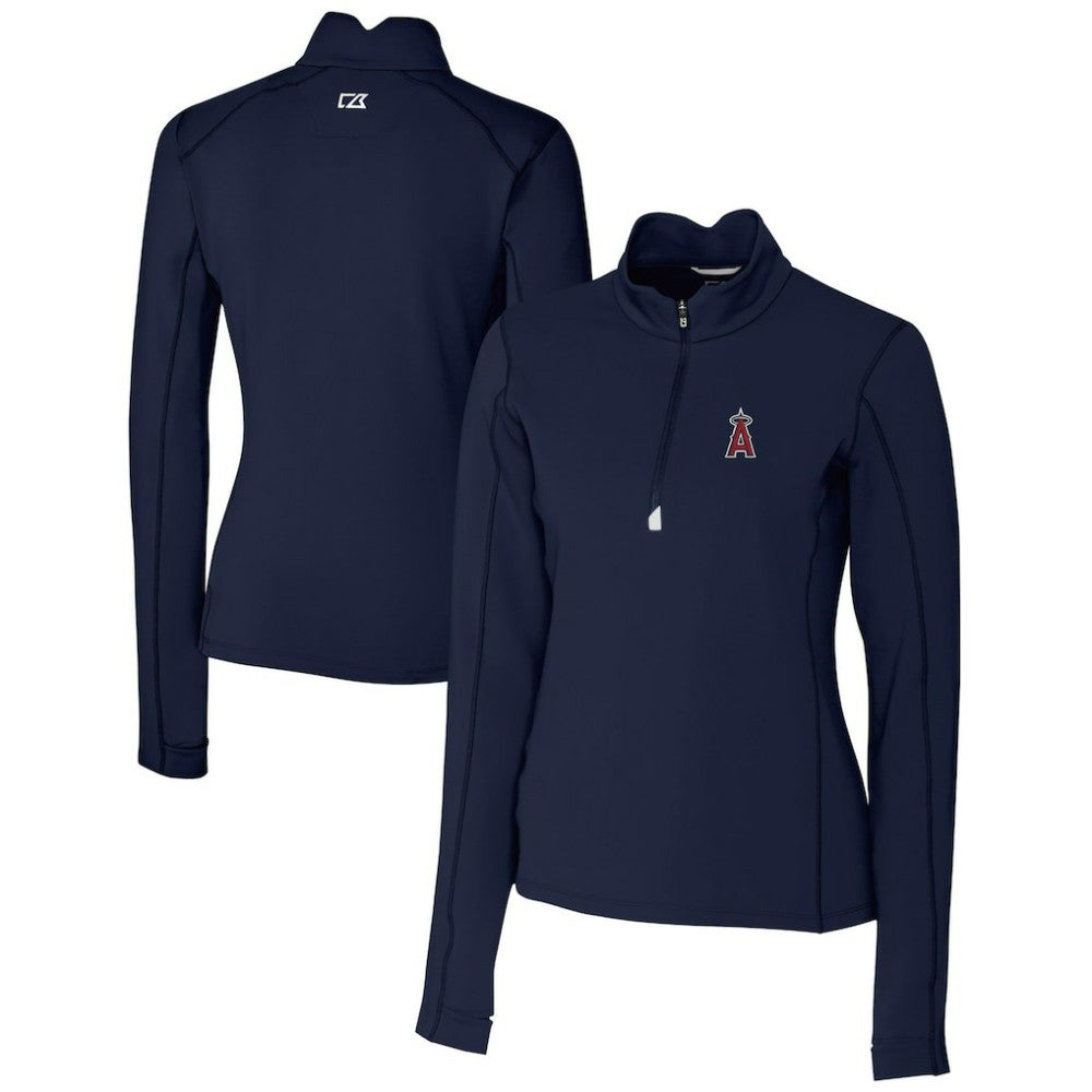 Los Angeles Angels Cutter & Buck Women's DryTec Traverse Stretch Quarter-Zip Pullover Top | MLB Outlet