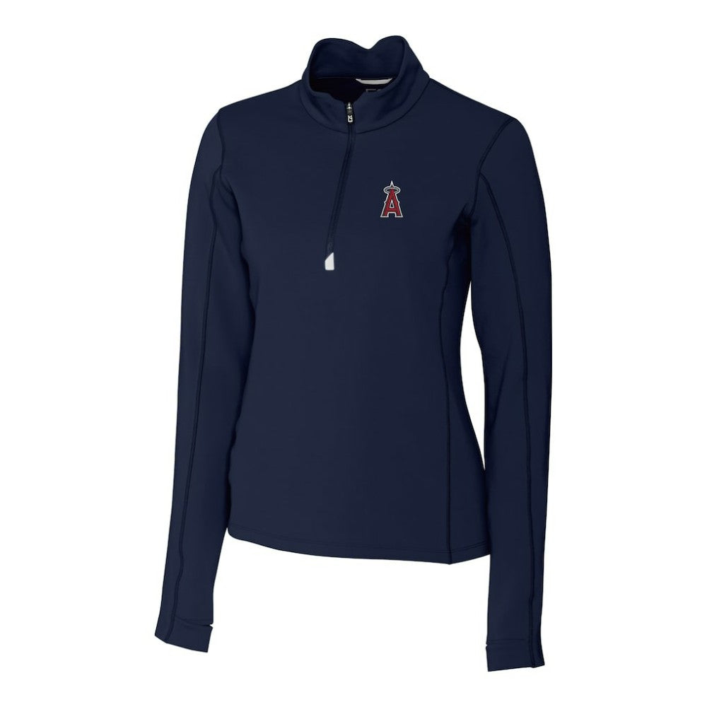 Los Angeles Angels Cutter & Buck Women's DryTec Traverse Stretch Quarter-Zip Pullover Top | MLB Outlet