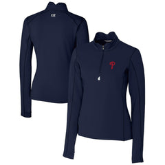 Philadelphia Phillies Cutter & Buck Women's DryTec Traverse Stretch Quarter-Zip Pullover Top | MLB Near me