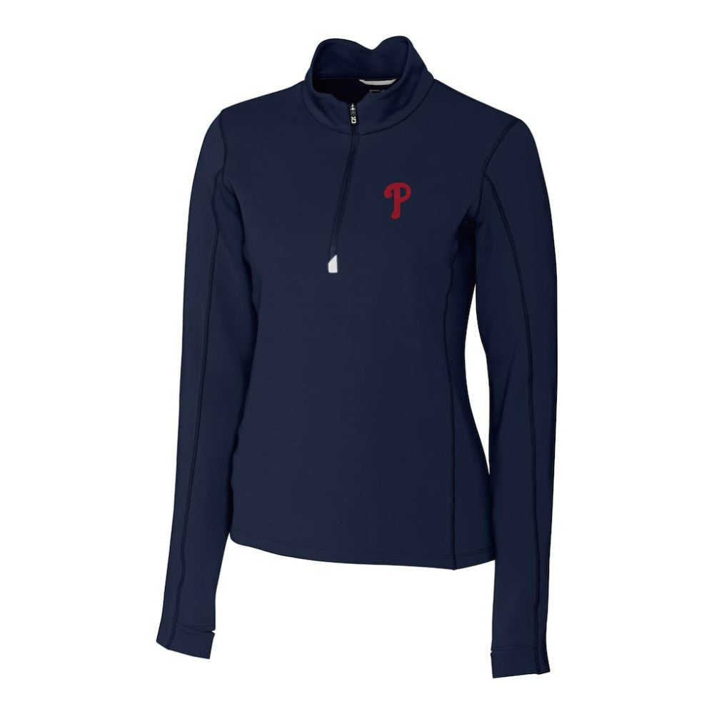 Philadelphia Phillies Cutter & Buck Women's DryTec Traverse Stretch Quarter-Zip Pullover Top | MLB Near me