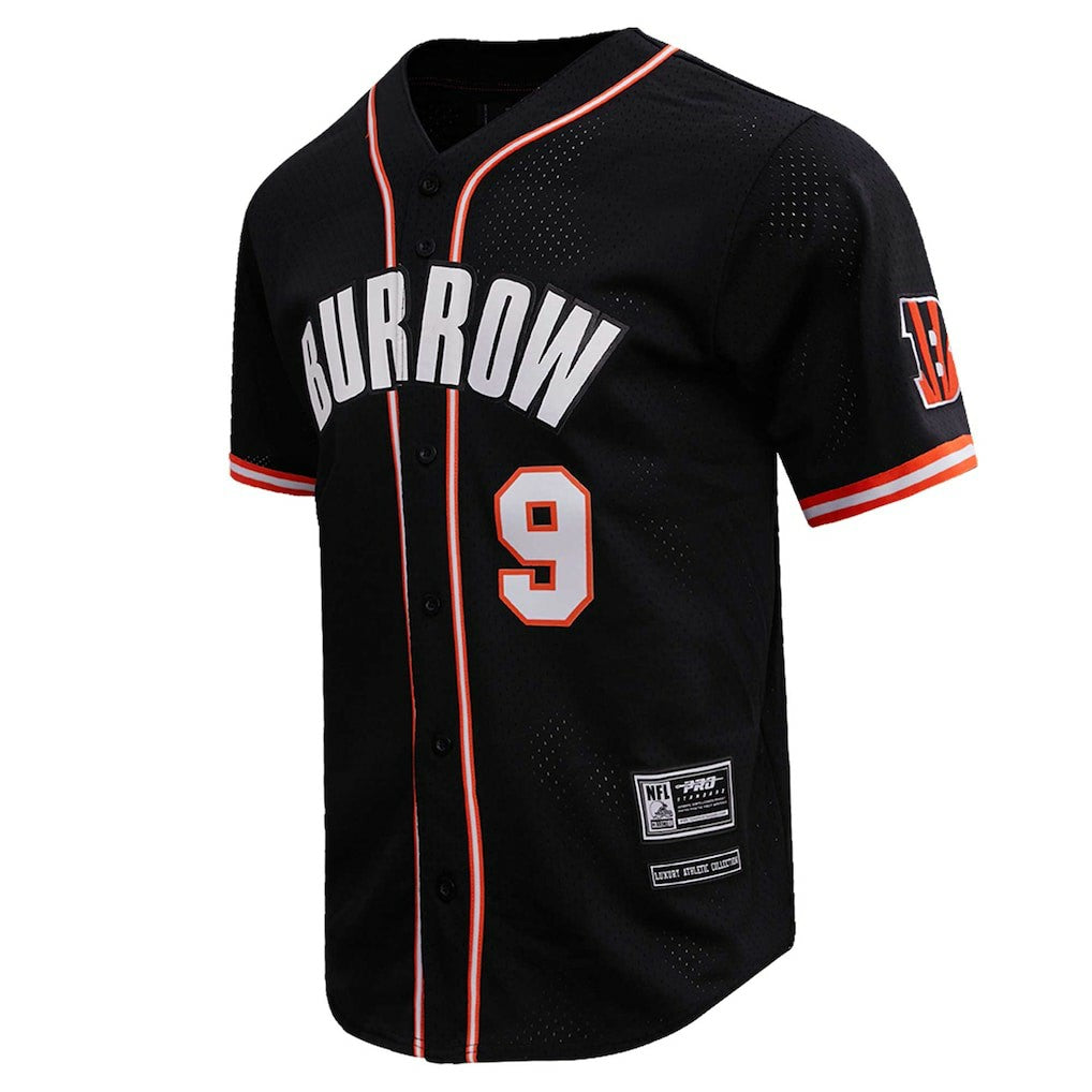 Cincinnati Bengals  Joe Burrow  Pro Standard Mesh Baseball Button-Up T-Shirt