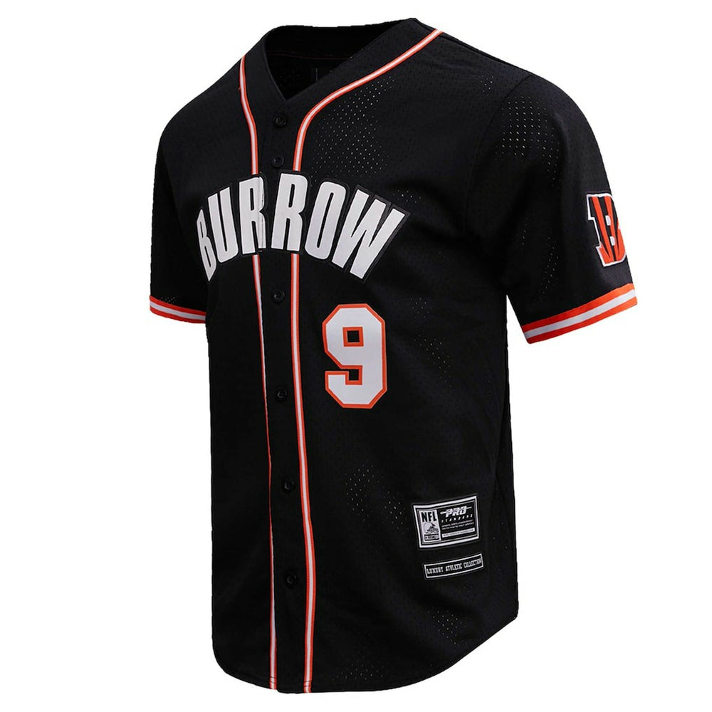 Cincinnati Bengals  Joe Burrow  Pro Standard Mesh Baseball Button-Up T-Shirt
