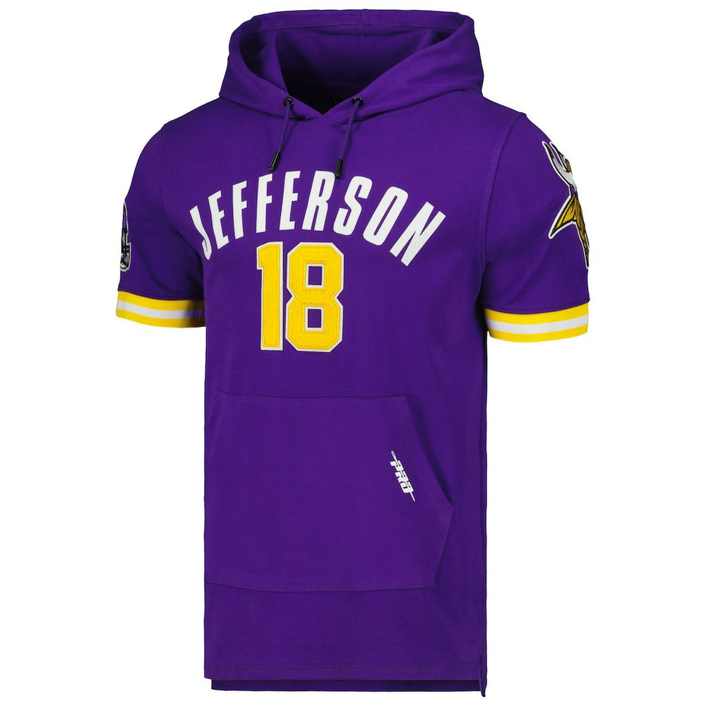 Minnesota Vikings  Justin Jefferson  Pro Standard Player Name & Number Hoodie T-Shirt