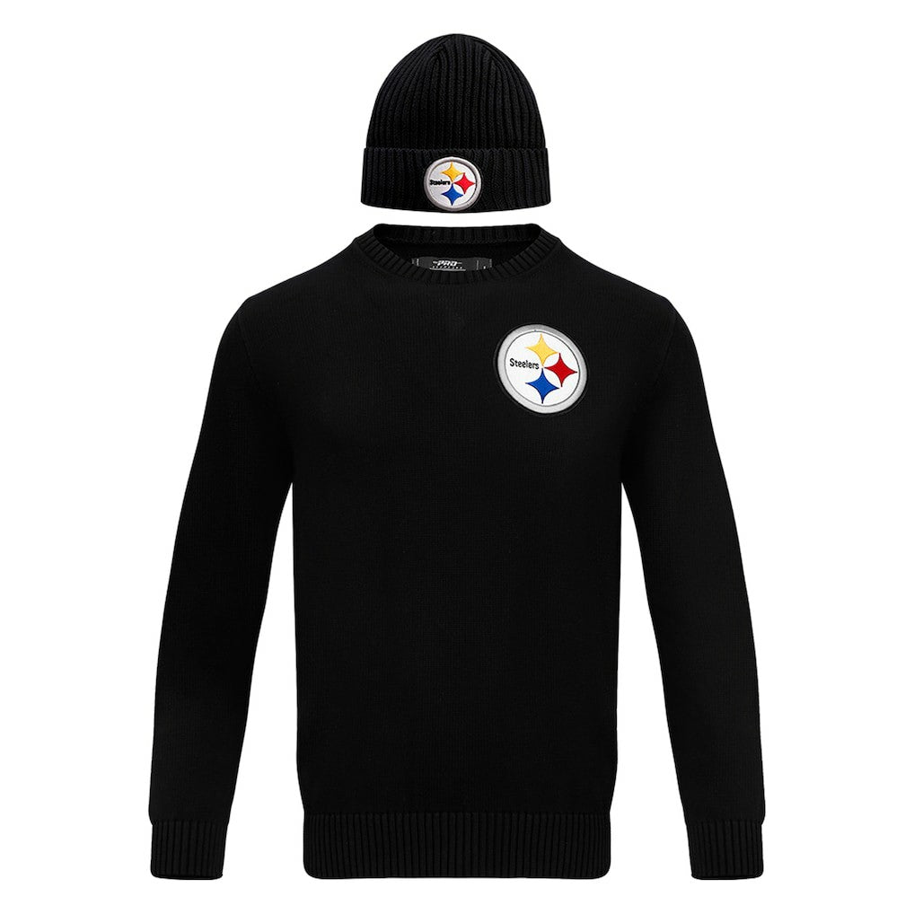 Pittsburgh Steelers  Pro Standard Crewneck Pullover Sweater & Cuffed Knit Hat Box Gift Set