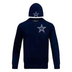 Dallas Cowboys  Pro Standard Crewneck Pullover Sweater & Cuffed Knit Hat Box Gift Set
