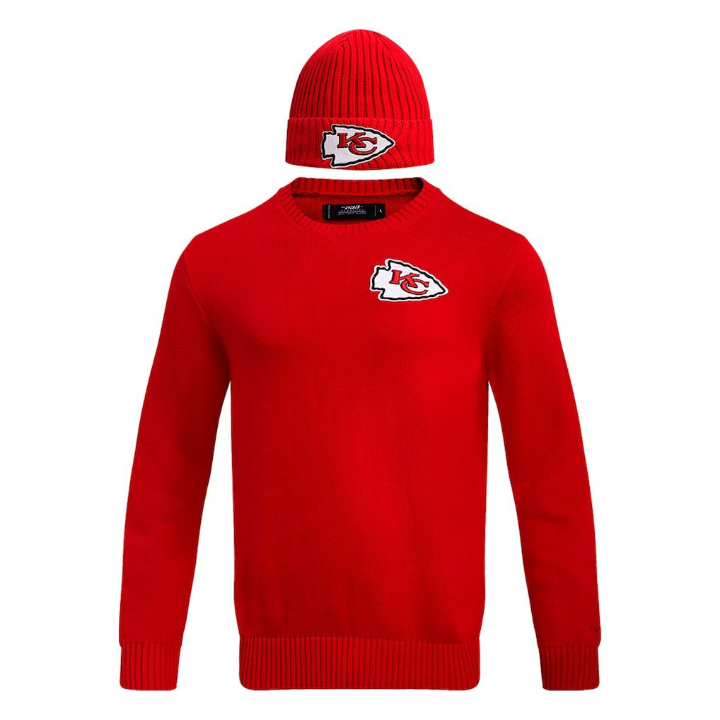 Kansas City Chiefs  Pro Standard Crewneck Pullover Sweater & Cuffed Knit Hat Box Gift Set