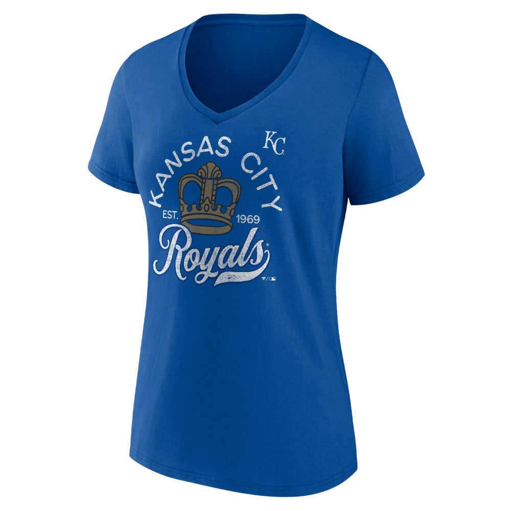 Kansas City Royals Women's Hometown Retro Crown V-Neck T-Shirt | MLB Discount