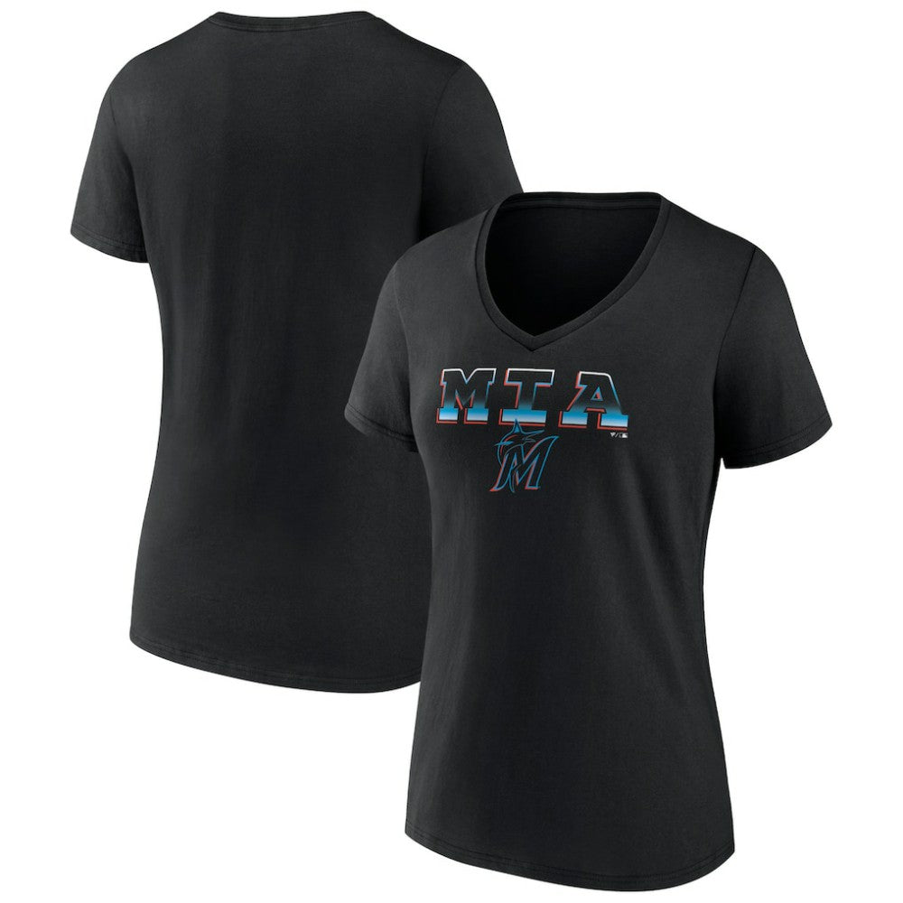 Miami Marlins Women's Hometown Baseball 305 V-Neck T-Shirt | MLB Discount
