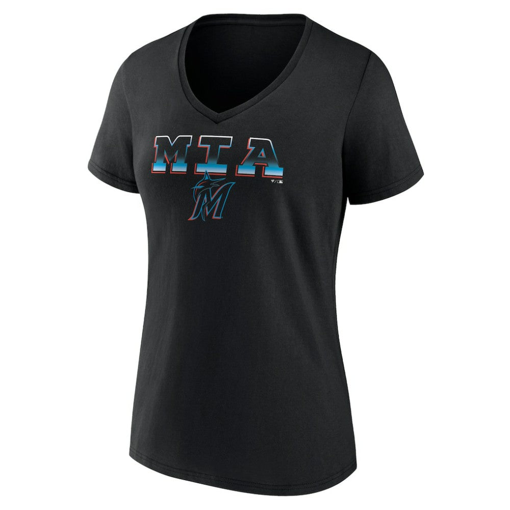 Miami Marlins Women's Hometown Baseball 305 V-Neck T-Shirt | MLB Discount