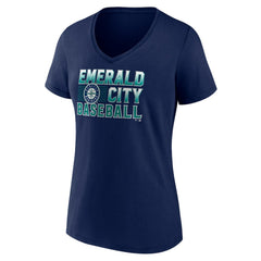 Seattle Mariners Women's Hometown Emerald Baseball V-Neck T-Shirt | MLB On Sale
