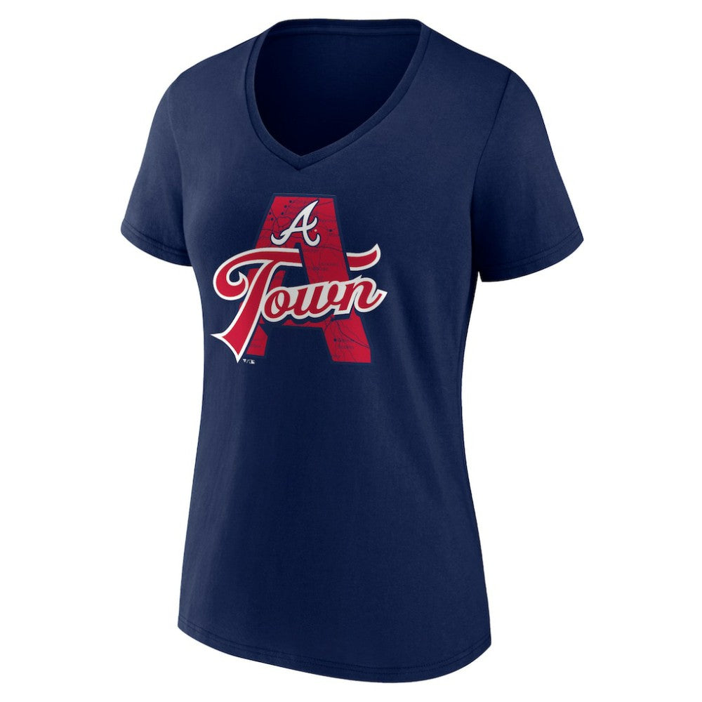 Atlanta Braves Women's Hometown A Town Map V-Neck T-Shirt | MLB Near me