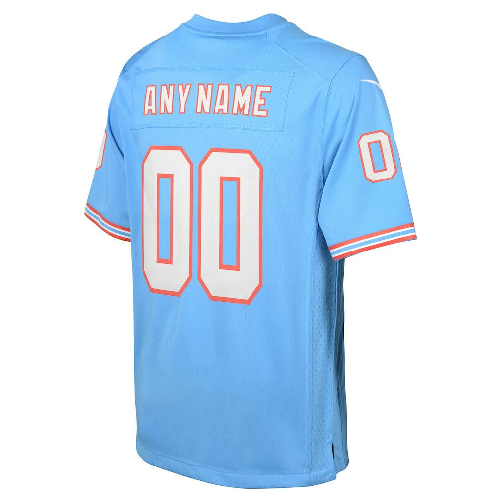 Tennessee Titans Nike Youth Oilers Throwback Custom Game Jersey