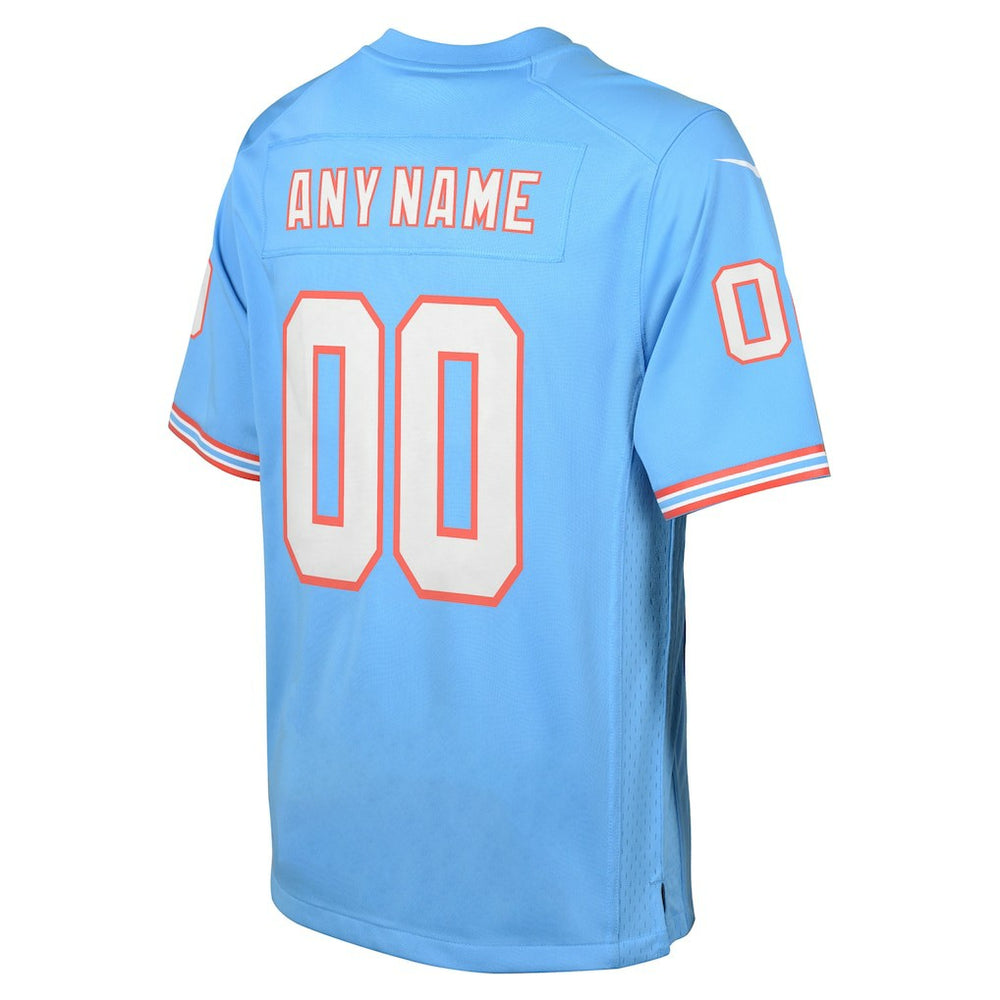 Tennessee Titans Nike Youth Oilers Throwback Custom Game Jersey